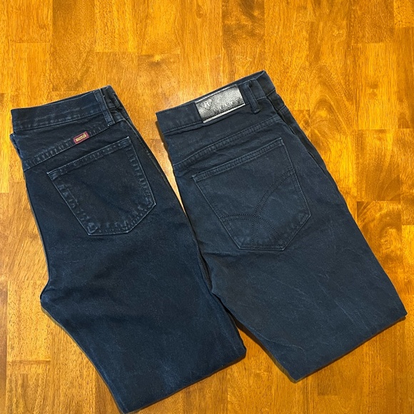 Bundle of Two Men's Black Jeans 100% Cotton 5 Pocket Zipper Fly - Picture 2 of 16